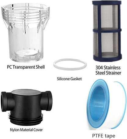 Sediment Filter - 3/4 Female Thread Inline Strainer for Garden Hose, Pressure Washer, RV with 100 Mesh Screen Water Pump Strainer