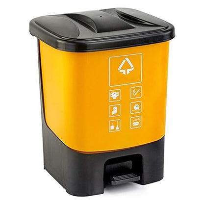 HASMI Trash Can Pedal-Type Trash Can, with Lid, Household Outdoor Garbage Sorting Box 20L Wastebasket (Color : Yellow)