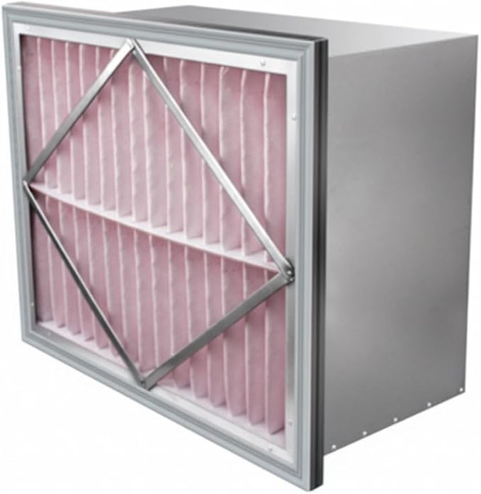 RIGID-PACK 24x24x12 Rigid Box Air Filter – MERV 14/95% ASHRAE HVAC Filter – Radial V-Pleat, Metal Frame, Single Header – High-Efficiency Replacement for Commercial & Industrial Systems