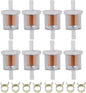 Tvent 1/4" Fuel Filter 691035 493629 for brigs and straton with Fuel line Camp Replacement for Kawsaki 49019-0027 49019-7001 845125 Motorcycle Motor Lawn Tractor Mower (Pack of 8)
