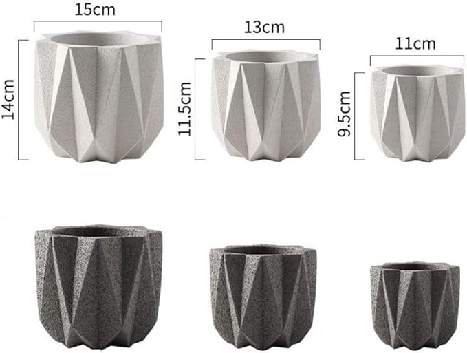Outdoor Succulent Plantpot Cactus Plant Container Cement Flowerpot Container Modern Simple Planter Flower Vase Meat Plant Cement Container Concrete Flower Plant (Gray1 13cm*11.5cm)