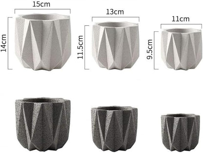 Outdoor Succulent Plantpot Cactus Plant Container Cement Flowerpot Container Modern Simple Planter Flower Vase Meat Plant Cement Container Concrete Flower Plant (Gray1 13cm*11.5cm)