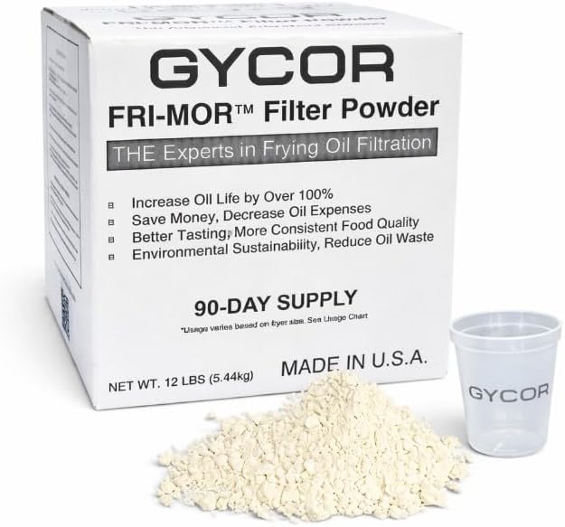 FRI-MOR™ Commercial Deep Fryer Oil Filter Powder – Oil Saver & Extender, 2X Oil-Life, 50% Cost Savings, Removes Odors & Burnt Flavors, For Restaurants & Food Trucks, 12 lb (90-Day Supply), Made in USA