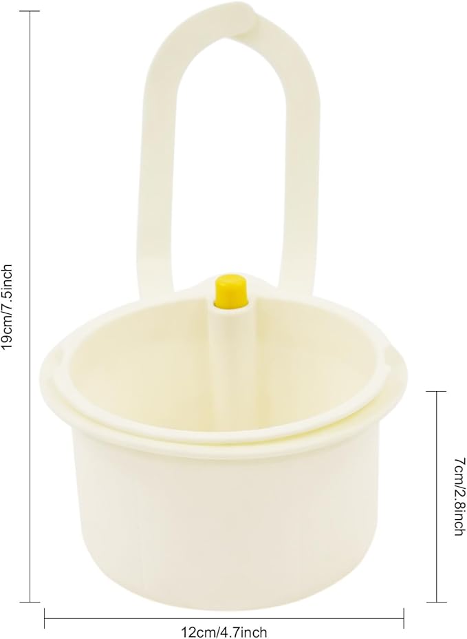 JOMCYDM Kitchen Sink Basket, Faucet Hanging Draining Basket, Kitchen Waste Catcher Hands-Free Press to Empty, Prevents Clogs & Messy Scraping (White)