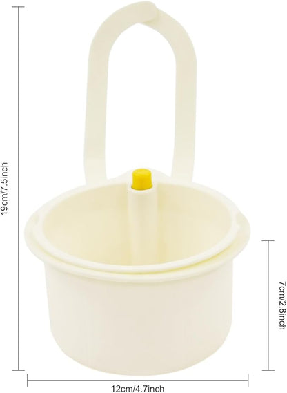 JOMCYDM Kitchen Sink Basket, Faucet Hanging Draining Basket, Kitchen Waste Catcher Hands-Free Press to Empty, Prevents Clogs & Messy Scraping (White)