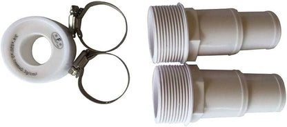 FibroPool Professional Pool Filter Hose Replacement Kit – 1.5" 6 Foot Hose 2 Pack with Reinforced Cuffs, Adapters, Clamps & PTFE Tape – Durable, Leak-Resistant, Universal Compatibility