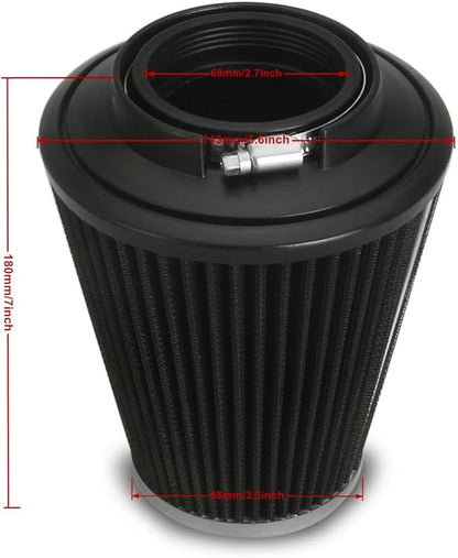 Big Sucker cone Air filter intake for harley air Cleaner Sportster Softail fatboy heritage dyna touring street road king Glide (Deep style -Chromed, Type C : Touring 08-16, Softail 16-17)