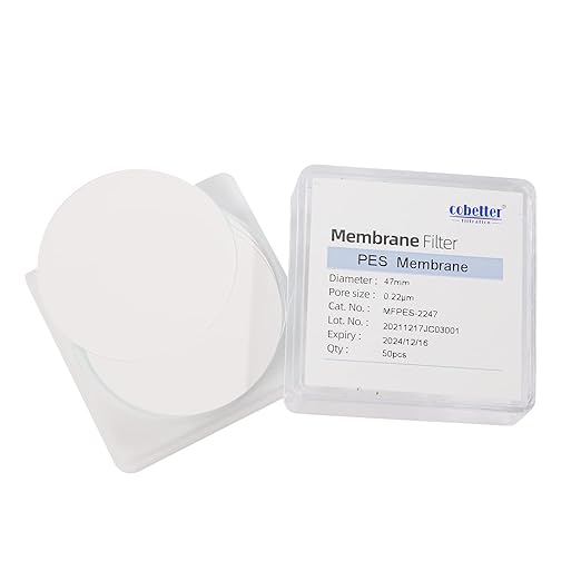100 Pieces/Pack PES Disc Membrane Filters Hydrophilic 47mm Diameter 0.45µm Pore Size