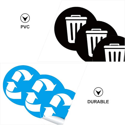 GLEAVI 1Set Waste Sorting Stickers Self Adhesive Garbage Bin Decals for Waste Management Home Office Waste Container Labels