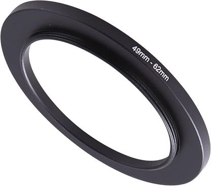 49-62mm Step-Up Ring Adapter, 49mm to 62mm Step Up Filter Ring for 49mm Lens Mount 62mm for DSLR Lenses and ND UV CPL IR Filters （49-62mm）