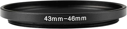 43-46mm Metal Step-Up Ring Adapter Compatible with Mirrorless Cameras DSLR Lens, UV CPL ND Filter Thread Converter, Black
