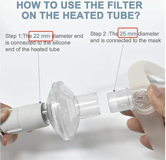 Universal CPAP Inline Filter, CPAP Air Filter for ResMed AirSense 11/AirSense 10/Philips Respironics DreamStation 2, Hose Filter for CPAP Supplies, BIPAP Supplies (16)