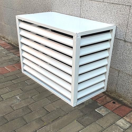Aluminum Air Conditioner Cover Exterior Air Conditioning Unit Cover Air Conditioner Fence Screen Privacy Fence Trash Can Enclosure Outdoor Condenser Protective (White 100x50x70cm)