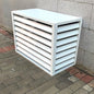 Aluminum Air Conditioner Cover Exterior Air Conditioning Unit Cover Air Conditioner Fence Screen Privacy Fence Trash Can Enclosure Outdoor Condenser Protective (White 110x60x80cm)