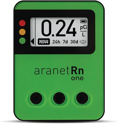 Radon One – Fast Home Radon Detector with 10-Minute Response, E-Ink Display, Battery Powered, Portable Real-Time Radon Monitor for Basements & Indoor Air Monitoring (Green)