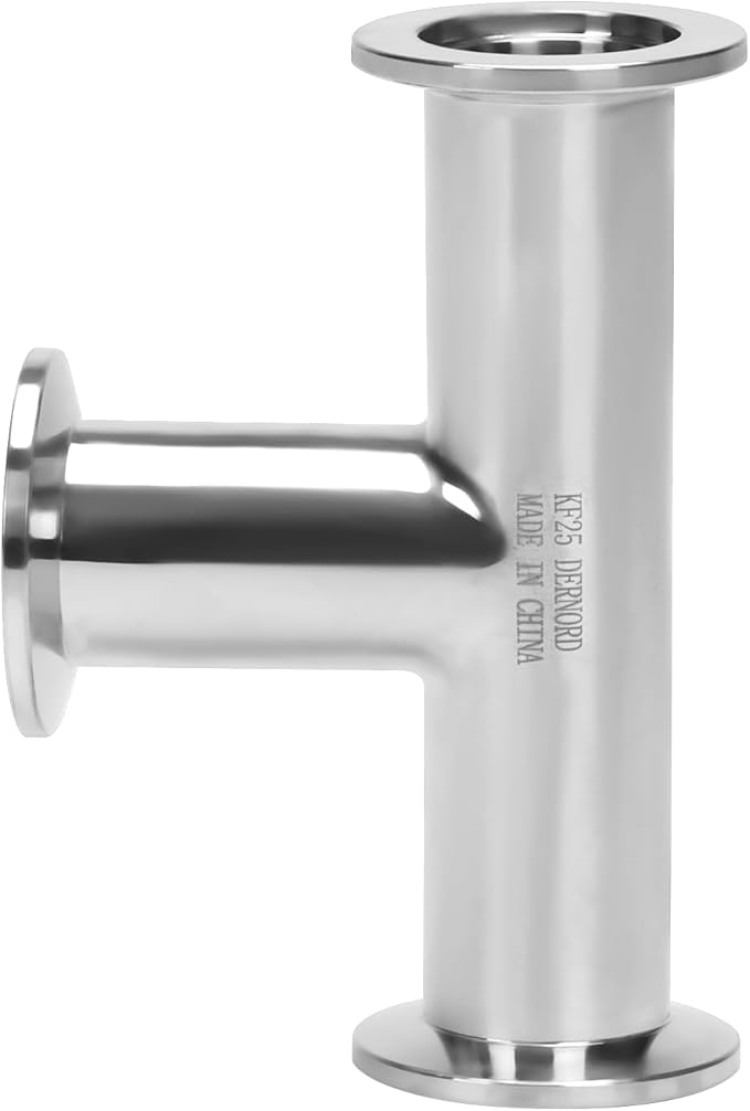 DERNORD KF-25 Tee 3 way Vacuum Fittings Stainless Steel 304 Pipe Fittings