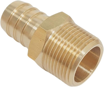 2pcs Brass Hose Barb Fitting, 3/4" Barb x 3/4" NPT Male, Adapter – Correct Thread for 1" OD, Brass Barbed Air Hose Repair Connector