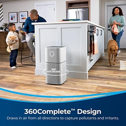 BISSELL Air180 Air Purifier For Home, Bedroom, HEPA Filter, Filters Smoke, Allergies, Pet Dander, Odor, Dust, Gray, 3496+