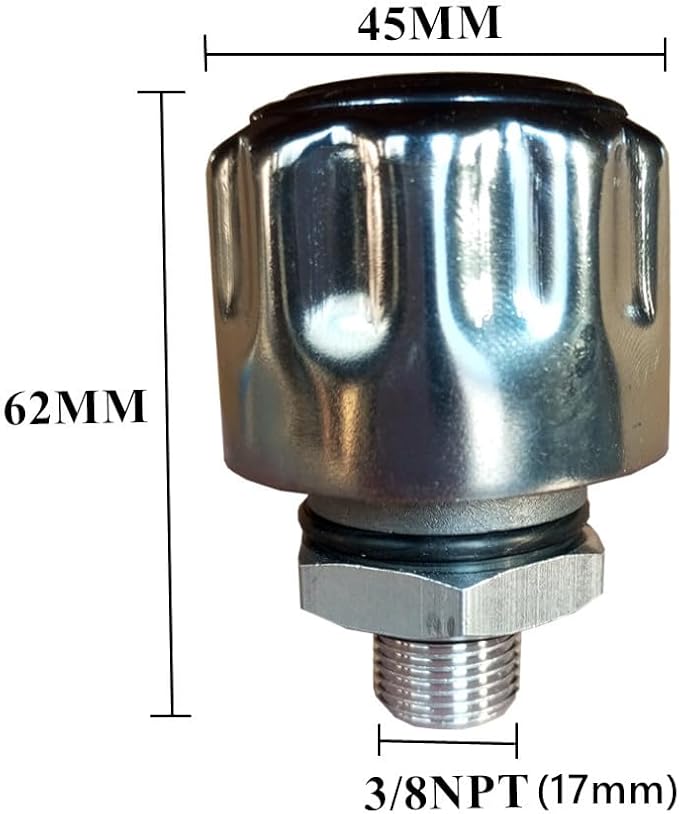 NPT Breather Cap 3/8" - C-Type Air Filter Plug for Hydraulic Oil Tank Covers and Gearbox Exhaust Valves - Ideal for Coolant Tanks, Reservoirs, Hydraulic Oil Tanks, and Gearboxes (3/8")