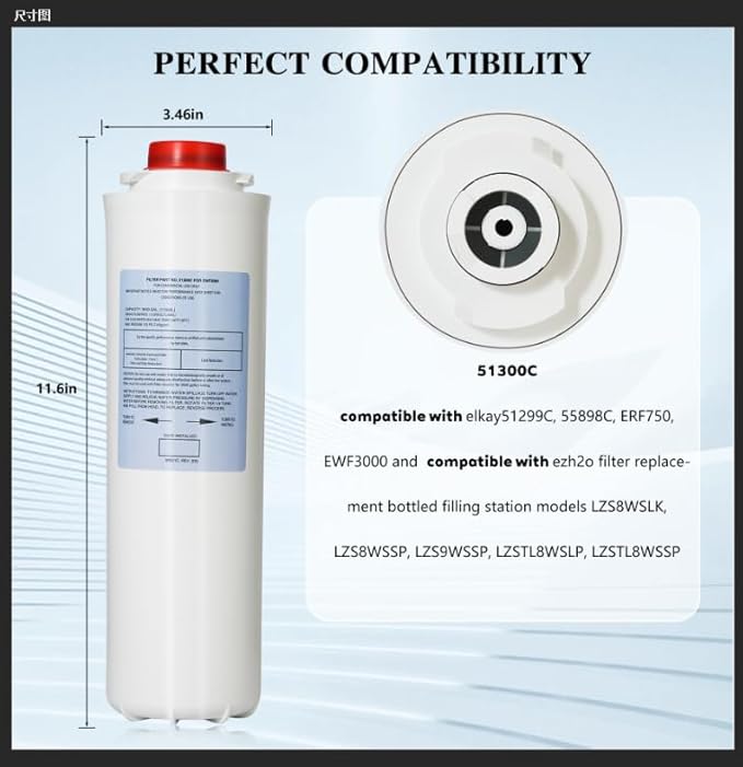 Water Filter Replacement for EWF3000（No Chip）, 1 Packs Replacement Large Capacity 3000 Gallon, Replacement EWF3000 for 51300C ERF750, 51299C, 55898C