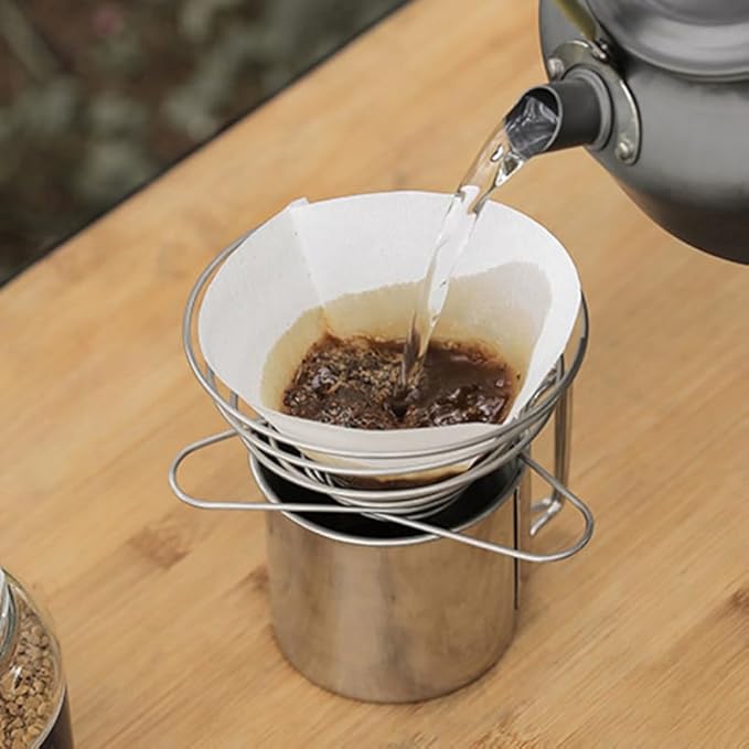 VILLCASE Coffee Filter Holder Funnel Dripper for Home and Outdoor Use Portable Reusable Cone Shape Filter Cup 5.11X5.11X3.14In Lightweight Easy to Clean