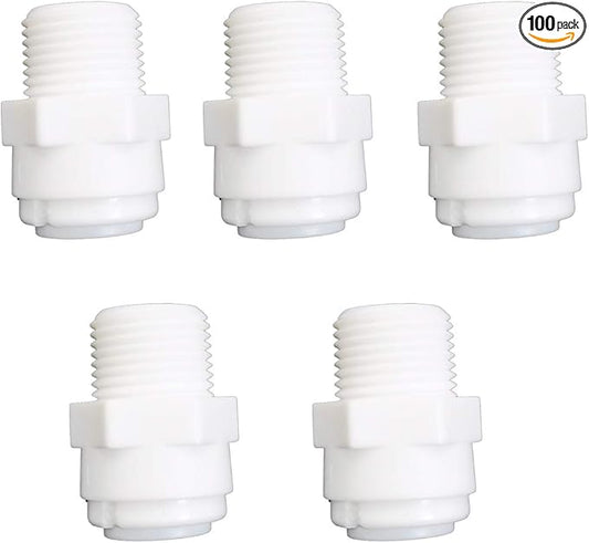 YZM Tube Quick Connector fittings Water Purifiers Filters Reverse Osmosis Systems accessories set of 5 (straight,3/8" Male x 3/8" OD tube)