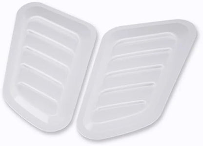 Car Air Flow Intake Hood Scoop Vent Bonnet Cover Decorate Car Accessories Compatible With BMW 2PCs Universal ABS(White)