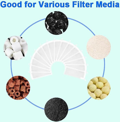 AQUANEAT Aquarium Filter Media Bags 15pcs Fish Tank Extra Fine 100 Micron Mesh Bags with Plastic Zipper for Activated Carbon (3" x 8")