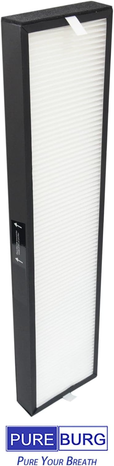 PUREBURG 182550 Replacement Filter Compatible with Bionair BAP536UV-U Air Purifier, 2-Pack H13 HEPA Activated Carbon Pre-Filters For Air Clean Dust VOCs Odor