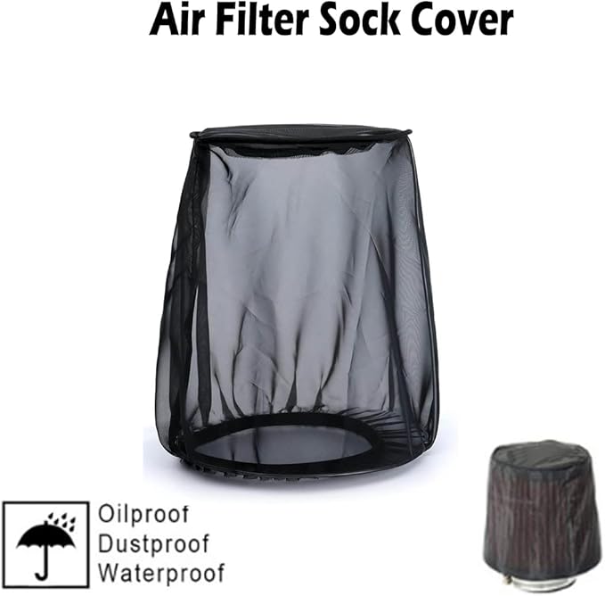 Waterproof Air Filter Rain Sock Dustproof Protective Cover for Harley Davidosn Dyna Sportster Touring Softail Fat Boy Road King Autocar Motorcycle Air Filter Cleaner Kits (S)