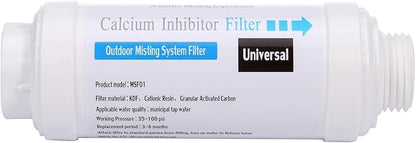 Yoption Calcium Inhibitor Filter, Outdoor Misting System Filter, for Preventing Scale Buildup and Clogging of Garden Patio Misters - 2 Pack