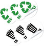 Removable Garbage Can Labels Waste Sorting Stickers Bathroom Trash Bin Combo Eco-Friendly Easy to Apply