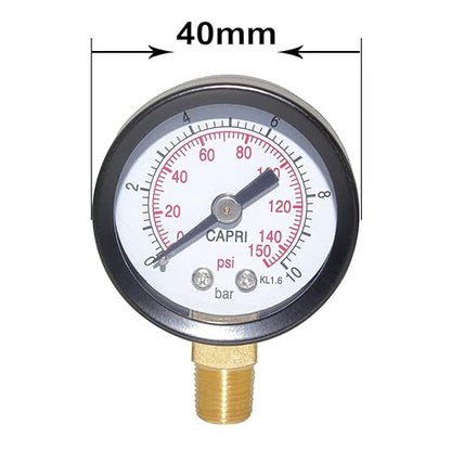 Joywayus Pressure Gauge 0 to 150 PSI Brass 1/8" Male NPT Thread Lower Mount, Multiple Function