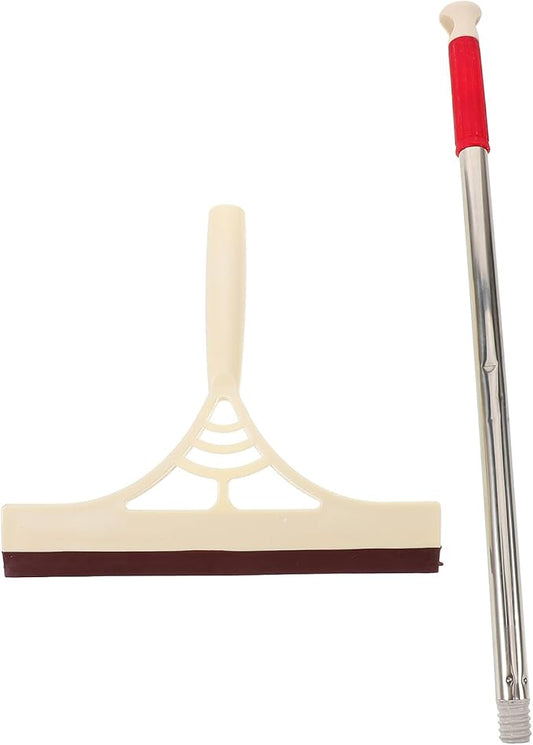 Window Cleaner Squeegee with Scraper, Multi-Functional Dry and Wet Glass Wiper, Khaki Color, for Home, Shower Door, and Car Window Cleaning