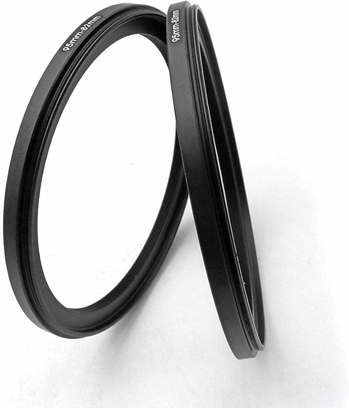 95 to 82mm Metal Step Rings, 95mm to 82mm Step Down Ring Filter Ring Adapter for 95mm Camera Lens & 82mm UV CPL ND Filters Hoods Caps LingoFoto