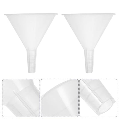 Veemoon 5pcs 100mm Plastic Scientific Triangle Funnels, Laboratory Pp Filling and Filter Funnels for Precise Liquid Transfer and Experiment Use