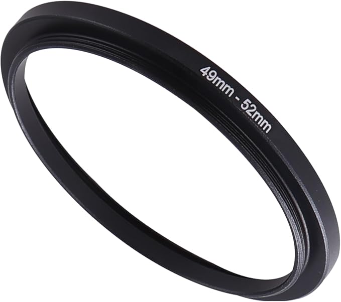 49-52mm Step-Up Ring Adapter, 49mm to 52mm Step Up Filter Ring for 49mm Lens Mount 52mm for DSLR Lenses and ND UV CPL IR Filters （49-52mm）