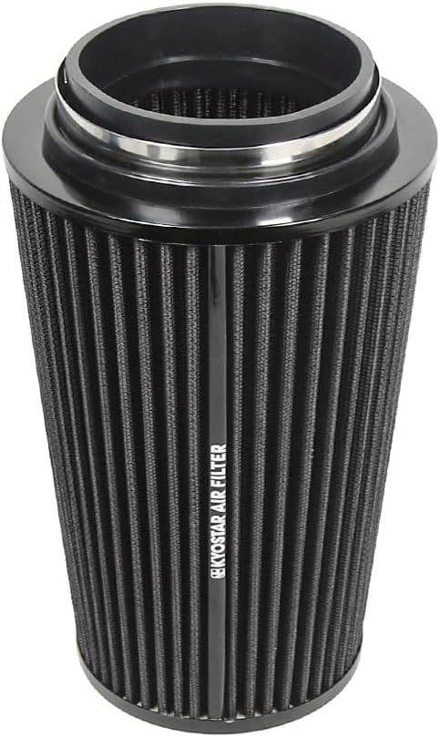 Universal 3/3.5/4" (75/89/100mm) High-Flow Air Filter, Reusable Cone Cold Air Intake, High Performance, Clamp-On Car High Flow Air Kit, Flange Diameter: 3/3.5/4 Inch, Height: 10 Inch, BLACK