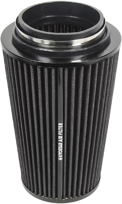 Universal 3/3.5/4" (75/89/100mm) High-Flow Air Filter, Reusable Cone Cold Air Intake, High Performance, Clamp-On Car High Flow Air Kit, Flange Diameter: 3/3.5/4 Inch, Height: 10 Inch, BLACK
