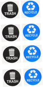 8pcs Garbage Can Stickers Waste Sorting Decals Recycling Bin Sticker Kitchen Trashcan Decals PVC Material