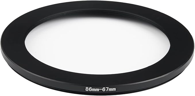 86mm Lens to 67mm Camera Lens Adapter 86mm to 67mm Step Down Ring Adapter Ring for All Brands of UV ND CPL, with Premium Lens Wiping Cloth 2 Pack (86mm-67mm)