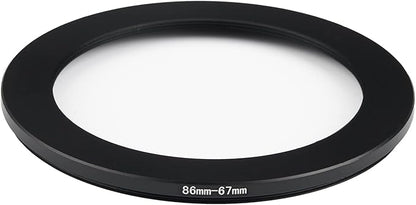 86mm Lens to 67mm Camera Lens Adapter 86mm to 67mm Step Down Ring Adapter Ring for All Brands of UV ND CPL, with Premium Lens Wiping Cloth 2 Pack (86mm-67mm)