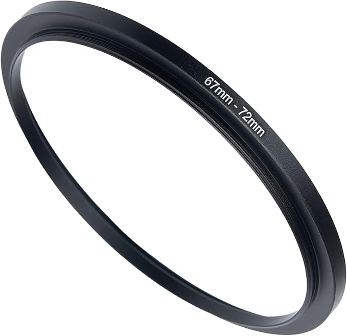 67mm to 72mm Step Up Ring Filter Adapter Black Metal Step up Adapter Rings Compatible with All Brand UV CPL ND Camera Lens Filter Step Down Ring (67mm-72mm)