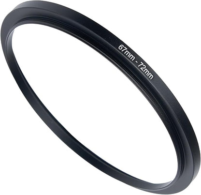 67mm to 72mm Step Up Ring Filter Adapter Black Metal Step up Adapter Rings Compatible with All Brand UV CPL ND Camera Lens Filter Step Down Ring (67mm-72mm)