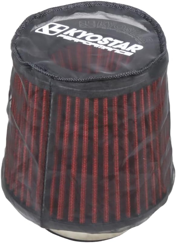 KYOSTAR Universal Air Filter Cover for Car Cold Air Intake Systems, Flexible Air Filter Sock for Cone High Flow Air Filter, Dustproof Washable High-Flow Air Cleaner Wrap, 5.9" Height & 6.1" Diameter.