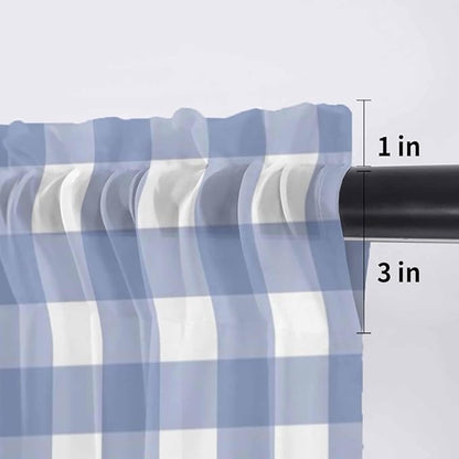 Lemon Sheer Valance Curtains, Summer Fruit Floral Wood Grain Blue Plaid Light Filtering Kitchen Valances Rod Pocket Voile Curtain Window Treatment for Bedroom/Living Room/Basement 60Wx18L