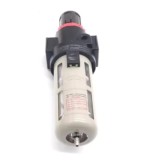 Compressed Air Pressure Filter Regulator Airtac BFR2000-C 1/4'' NPT 0-140 PSI Combo Piggybac Adjustable,Bracket,Gauge Semi-Auto Drain