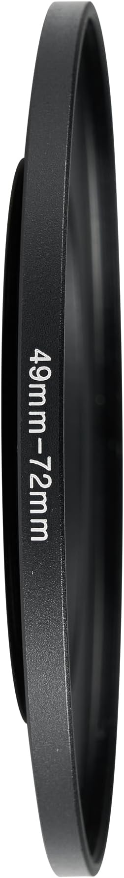 49-72mm Metal Step-Up Ring Adapter Compatible with Mirrorless Cameras DSLR Lens, UV CPL ND Filter Thread Converter, Black