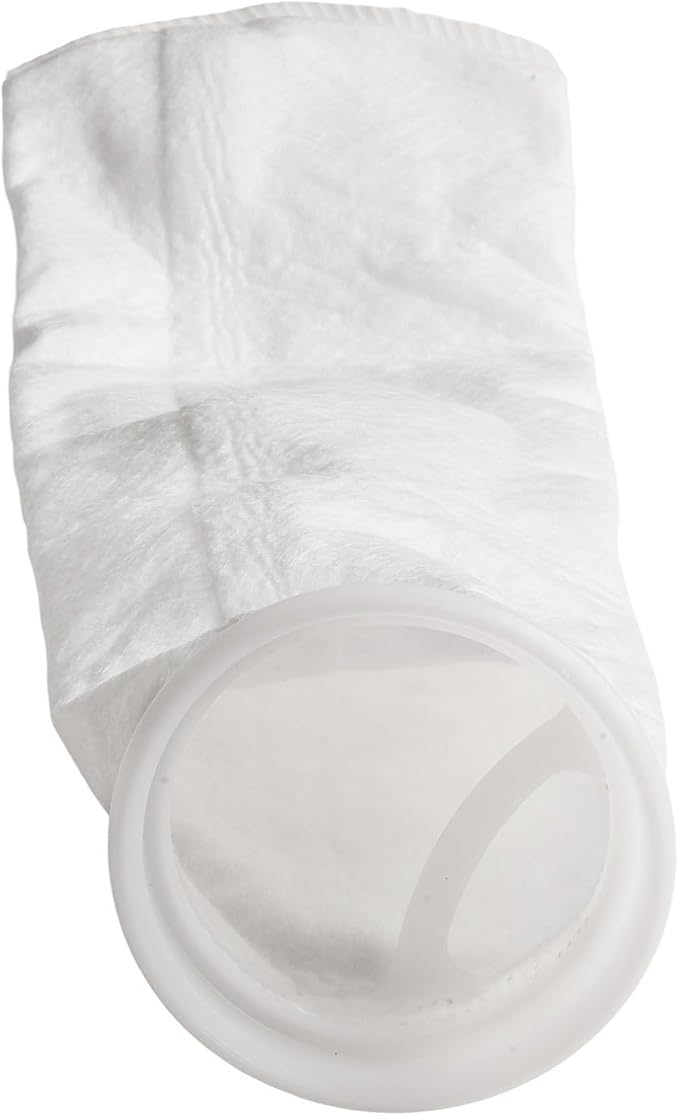 Filter Bag PP Non-Woven for Treatment, 25µm 50µm 100µm 150µm, Reusable Thermal Fixed Wool Monofilament Fabric, White Ø 105 mm x 380 mm(150µm-1pc)