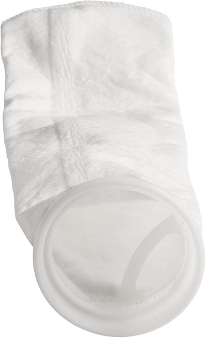 Filter Bag PP Non-Woven for Treatment, 25µm 50µm 100µm 150µm, Reusable Thermal Fixed Wool Monofilament Fabric, White Ø 105 mm x 380 mm(150µm-1pc)